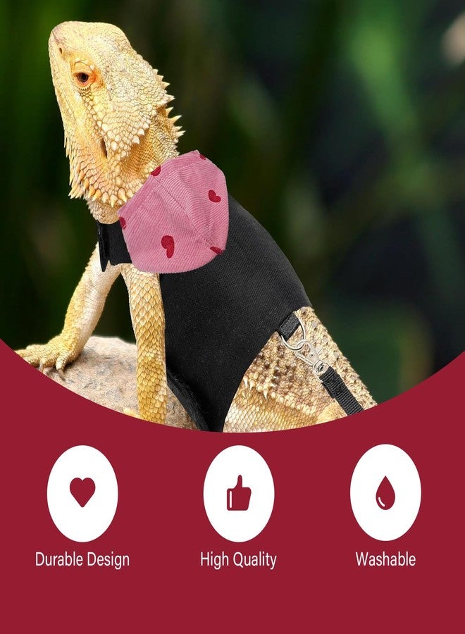 hokable Bearded Dragon Lizard Hoodie Leash Suit Reptile pet Outdoor Chest Harness Chameleon Squirrel Leash Hooded Clothes Suitable for Bearded Dragon Lizard Reptiles（Red hat） - Image 5